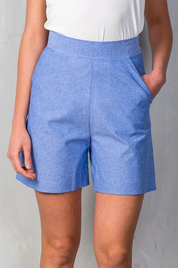 Lavender Two Pockets Bermuda High-Rise