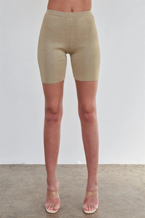 Sexy Sparkly Metallic Gold Biker